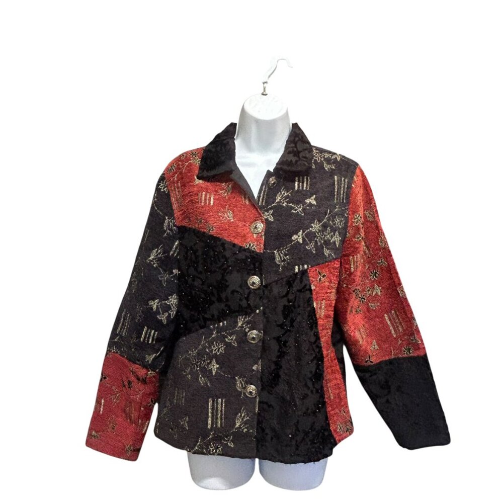 Keren Hart Vintage Patchwork Tapestry Jacket Size M